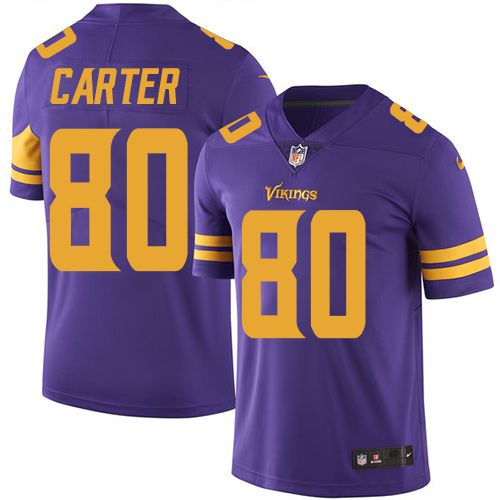 Men Minnesota Vikings #80 Cris Carter Nike Purple Rush Limited NFL Jersey